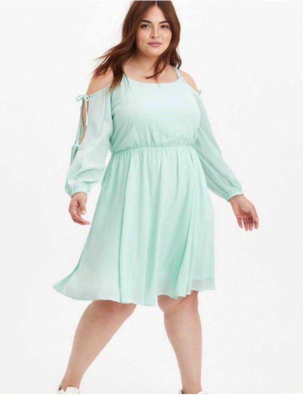 torrid Mint Green Cold-Shoulder Midi Dress